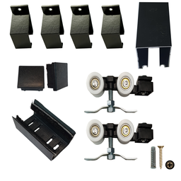 Kit p/ Porta Correr Trilho Alumínio 35x35 2,50m Preto - RDA-4 - KT-713.25 - 7