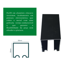Kit p/ Porta Correr Trilho Alumínio 35x35 2,50m Preto - RDA-4 - KT-713.25 - 5
