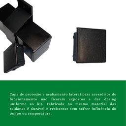 Kit p/ Porta Correr Trilho Alumínio 35x35 2,50m Preto - RDA-4 - KT-713.25 - 8