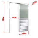 Ver imagem 4 de Porta de Correr Suspensa 210x100cm Meia Veneziana Meia Vidro Esq L.25 Brimak Abertura Esquerda