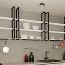 Ver imagem 7 de Prateleira Tripla Estilo Industrial Teto Parede 80cm Pb Fs