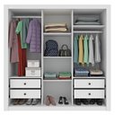 Ver imagem 5 de Guarda-Roupa Casal com 3 Portas de Correr e 4 Gavetas 190cm Multimóveis CR35502 Neve