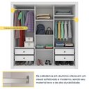 Ver imagem 6 de Guarda-Roupa Casal com 3 Portas de Correr e 4 Gavetas 190cm Multimóveis CR35502 Neve