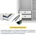 Ver imagem 3 de Guarda-Roupa Casal com 3 Portas de Correr e 4 Gavetas 190cm Multimóveis CR35502 Neve