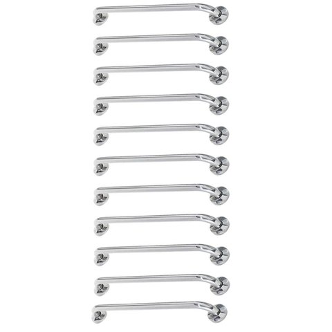Alça de Apoio Barra Inox 80cm Kit 11 Unidades Acessibilidade Idoso Cadeirante Deficiente Banheiro Bo