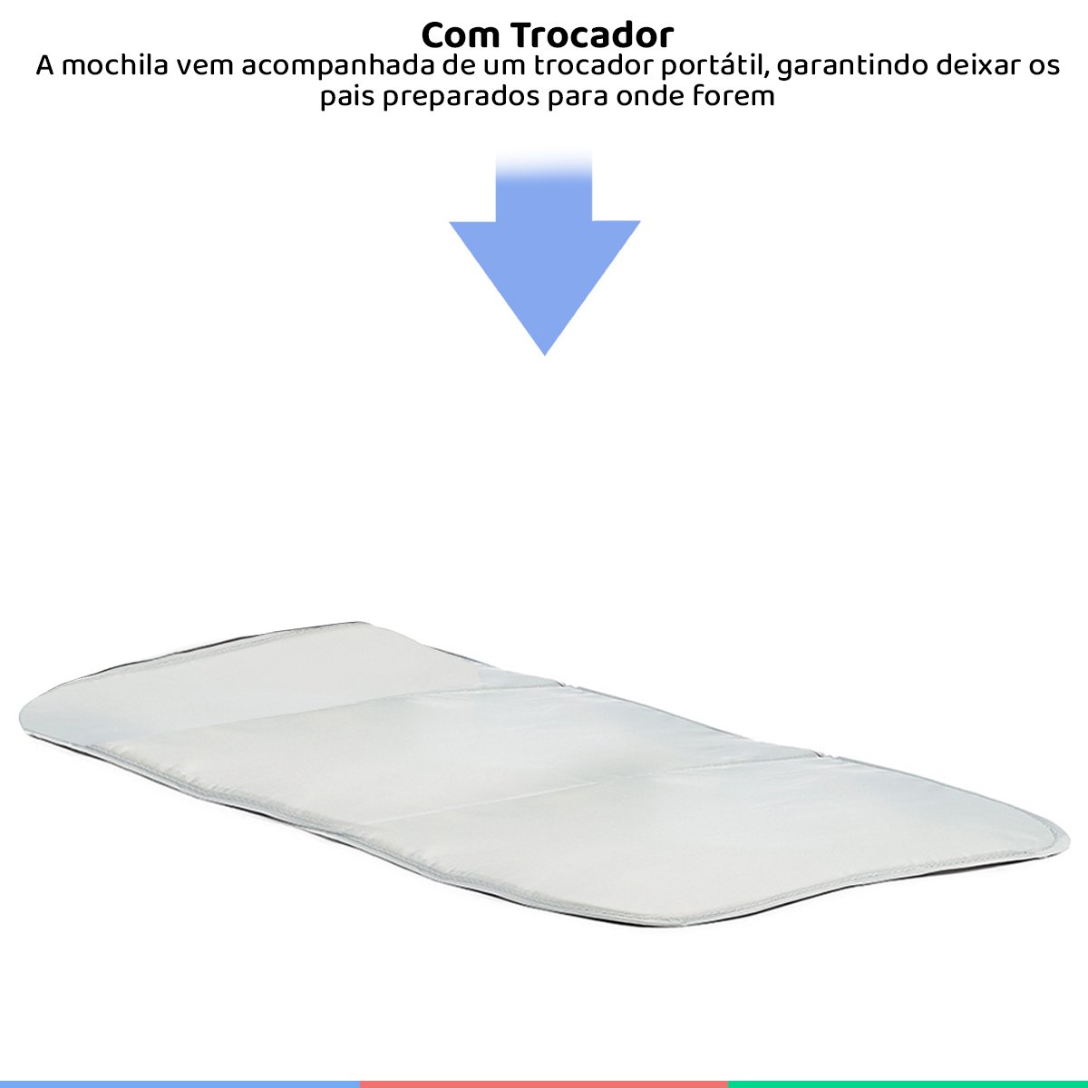 Mochila Paternidade Maternidade com Compartimento Térmico Trocador e Porta Lenços Cinza Kababy - 5