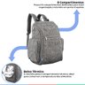 Mochila Paternidade Maternidade com Compartimento Térmico Trocador e Porta Lenços Cinza Kababy - 2