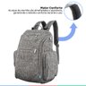Mochila Paternidade Maternidade com Compartimento Térmico Trocador e Porta Lenços Cinza Kababy - 3