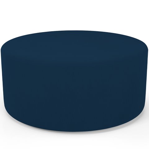 Puff Redondo Orgânico para Living 90cm Lola W01 Suede Azul Marinho - Lyam Decor