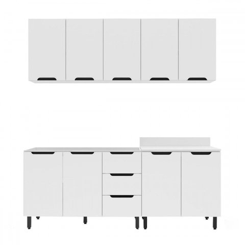 Cozinha Completa Meena 9 Portas 3 Gavetas 40250053 Branco - Politorno