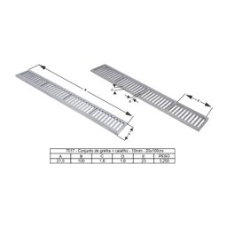 Ralo Grelha Linear Caixilho em Alumínio Escovado 20x100cm G.D.A. INDUSTRIA E DISTRIBUIDORA DE FUNDID - 3