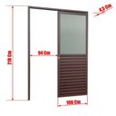 Ver imagem 2 de Porta de Correr Suspensa 210x100cm Meia Veneziana Meia Vidro Esq L.25 Brimak Abertura Esquerda