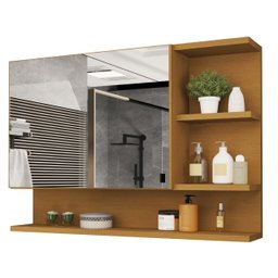 Armário Banheiro Espelheira com Porta Cleopatra - Casa Jd Móveis Casa Jd Móveis Naturale - 5