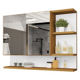 Armário Banheiro Espelheira com Porta Cleopatra - Casa Jd Móveis Casa Jd Móveis Naturale - 1