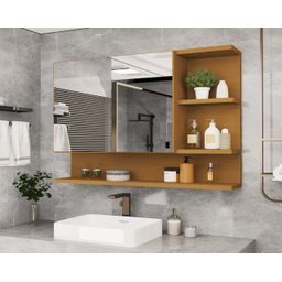 Armário Banheiro Espelheira com Porta Cleopatra - Casa Jd Móveis Casa Jd Móveis Naturale - 2