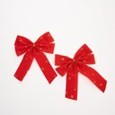 Ver imagem 1 de Kit 6 Lacinhos Enfeite Árvore Natal Laços Vermelhos 13cm