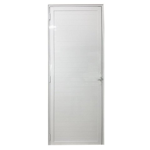 Porta Lambril com Maçaneta e Fechadura de Banheiro 210x80cm Veneza Abertura Esquerda Branco Esquadrias Bergamo