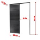 Ver imagem 6 de Porta de Correr Suspensa 210x100cm Veneziana Dir L.25 Brimak Abertura Direita Cinza