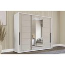 Ver imagem 1 de Guarda Roupas 3 Portas de Correr de (1 C/ Espelho) e 4 Gavetas Lisboa Branco/creme - Politorno