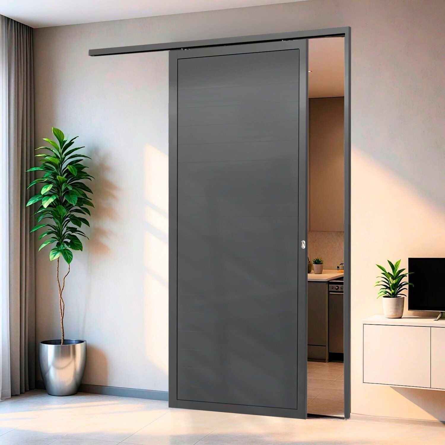 Porta de Correr Suspensa 210x100cm Lambril Dir L.25 Brimak