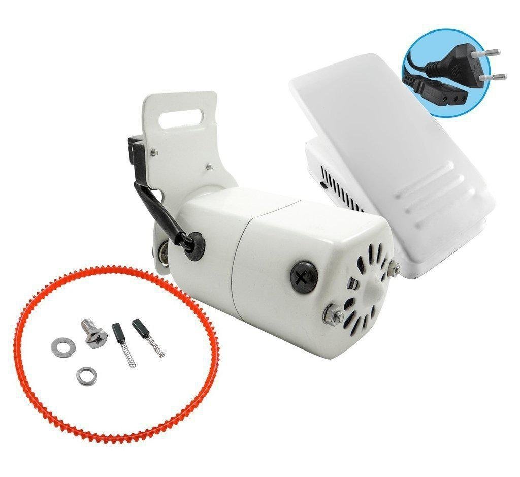 Kit Motor e Pedal de Máquina de Costura Caseira 220v Branco - 2