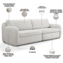 Ver imagem 4 de Sofá 4 Lugares Orgânico Sala de Estar Living 276cm Eliot F04 Linho Tramado Creme - Lyam Decor