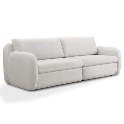 Sofá 4 Lugares Orgânico Sala de Estar Living 276cm Eliot F04 Linho Tramado Creme - Lyam Decor
