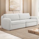 Ver imagem 2 de Sofá 4 Lugares Orgânico Sala de Estar Living 276cm Eliot F04 Linho Tramado Creme - Lyam Decor