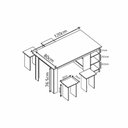 Ver imagem 5 de Conjunto Mesa com Nichos e 4 Bancos B21 Linha B's Naturart