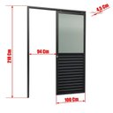 Ver imagem 6 de Porta de Correr Suspensa 210x100cm Meia Veneziana Meia Vidro Esq L.25 Brimak Abertura Esquerda