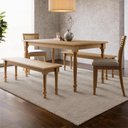 Ver imagem 1 de Mesa Madeira 160cm 2 Bancos e 2 Cadeiras Rubia Freijó F07 - Mpozenato