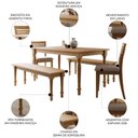 Ver imagem 3 de Mesa Madeira 160cm 2 Bancos e 2 Cadeiras Rubia Freijó F07 - Mpozenato