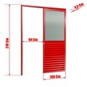 Ver imagem 6 de Porta de Correr Suspensa 210x100cm Meia Veneziana Meia Vidro Esq L.25 Brimak Abertura Esquerda