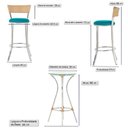 Ver imagem 2 de Kit de Mesa Bistrô com Tampo de Vidro Redondo 4 Banquetas em Alumínio e Fibra Sintética Ráfia