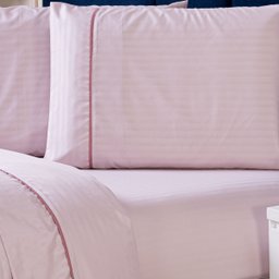 Jogo de Cama Lençol Mônaco Fitado com Fronhas King 04 Peças - Tecido Listrado Percal 300 Fios Acetin - 3