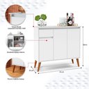 Ver imagem 3 de Balcão Buffet Veneza 3 Portas 1 Gaveta Pés Madeira Maciça 93cm Ej Móveis