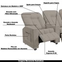 Ver imagem 3 de Poltrona Reclinável 3 Lugares para Sala de Cinema Arsenal Veludo Capuccino G23 - Encantum