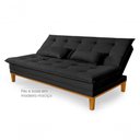 Ver imagem 2 de Sofá Cama Reclinável Casal 1,84m Island Suede Preto Premium