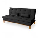 Ver imagem 1 de Sofá Cama Reclinável Casal 1,84m Island Suede Preto Premium