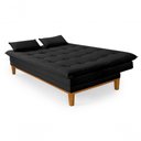 Ver imagem 3 de Sofá Cama Reclinável Casal 1,84m Island Suede Preto Premium