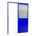 Ver imagem 3 de Porta de Correr Suspensa 210x100cm Meia Veneziana Meia Vidro Esq L.25 Brimak Abertura Esquerda