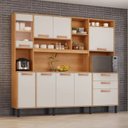 Ver imagem 4 de Cozinha Compacta 8 Portas 3 Gavetas 7 Nichos Nápoles Itatiaia Cinamomo/off White