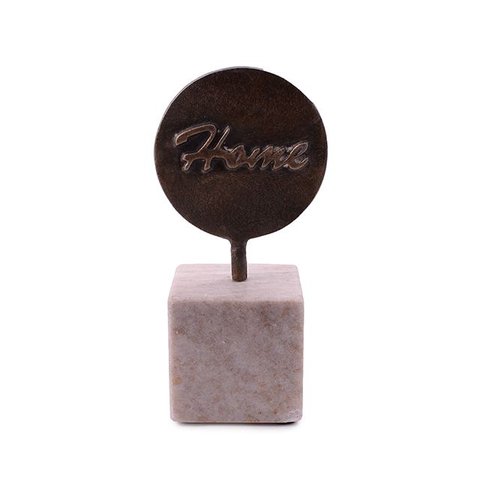 Escultura Home Bronze e Metal com Base em Mármore 8x21x8 Cm