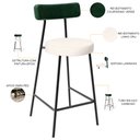 Ver imagem 4 de Kit 06 Banquetas Baixa Cozinha e Sala Jantar Bancada Milão L02 Facto Verde Linho Cru - lyam decor Ly