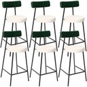Ver imagem 1 de Kit 06 Banquetas Baixa Cozinha e Sala Jantar Bancada Milão L02 Facto Verde Linho Cru - lyam decor Ly