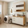 Lavanderia Modulada Compacta 2 Peças 6 Portas 2 Gavetas com Tampo e Vidro Reflecta 100% Mdf Itália - 1