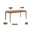 Ver imagem 4 de Mesa Ficus Natuame 77cm x 80cm x 180cm Tampo em MDF Marrom/Madeira/Cinamomo