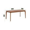 Ver imagem 3 de Mesa Ficus Natuame 77cm x 80cm x 180cm Tampo em MDF Marrom/Madeira/Cinamomo