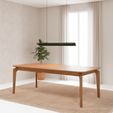 Ver imagem 1 de Mesa Ficus Natuame 77cm x100cm x 210cm Tampo em MDF Marrom/Madeira/Cinamomo