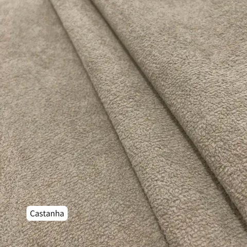 Sofá Classic em Bouclê Moderno Sala Recepção Escritório Hall:castanha